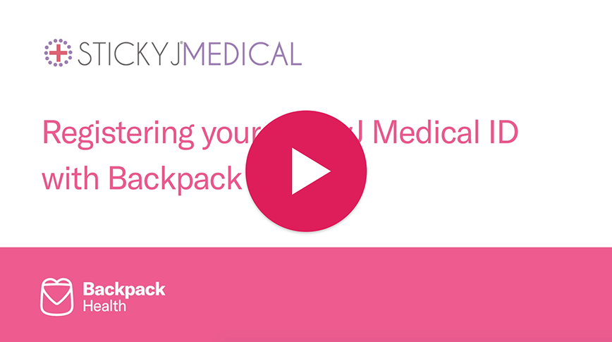 Video thumbnail: How to register your StickyJ Medical ID with your Backpack