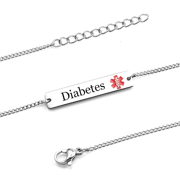 Adjustable Bar Style Diabetic Bracelet inset 1