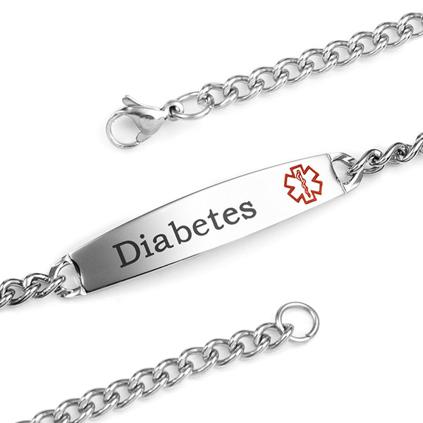 Curbed Links Adjustable Diabetic Bracelets inset 1