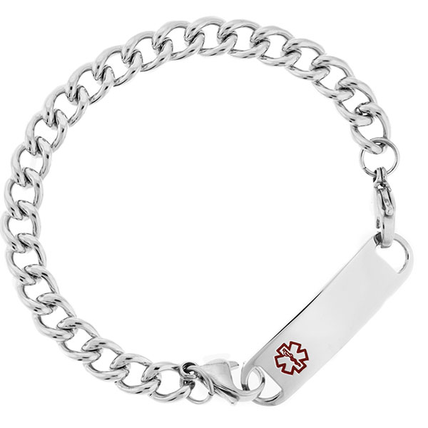 Large Link Stainless Medical Alert Bracelets for ID Tags inset 2