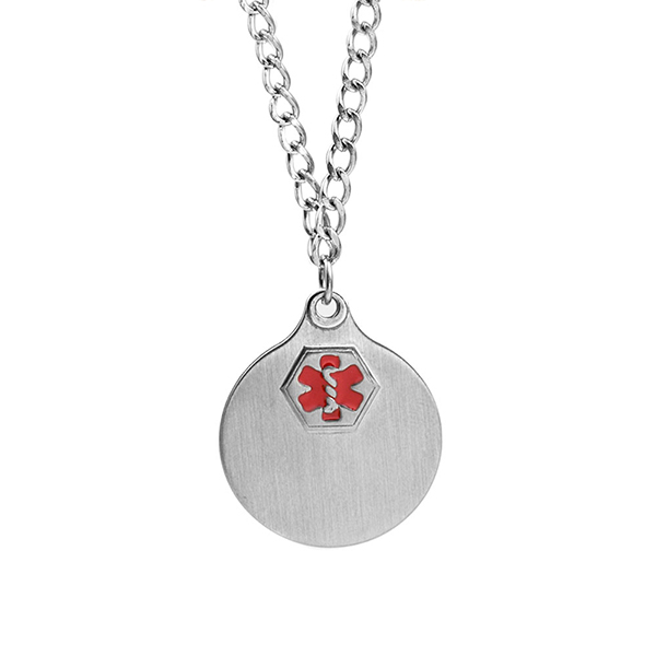 Stainless Medical  Necklace with 2 Pendants  inset 1