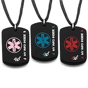 4ID Silicone Dog Tag Medical ID Necklaces 