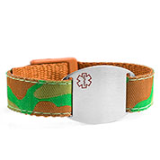 Camouflage Medical Sport Band Bracelet 4 - 8 Inch