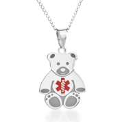  Teddy Bear Medical Kids ID Necklaces