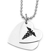 Double Hearts Medical ID Necklace for Women