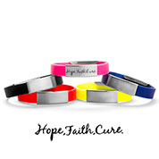 Hope Faith Cure Silicone Medical Alert Bracelets