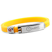 Rubber Bracelet Thin - Yellow - Medical ID - HSKU:6056