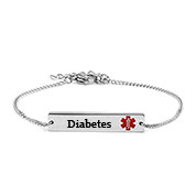 Adjustable Bar Style Diabetic Bracelet