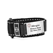 Adjustable Black Allergy Sport Bracelet for Kids