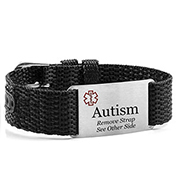 Adjustable Black Polyester Autism Bracelet