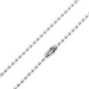 Sixteen Inch 2mm Polished Stainless Bead Chain Necklace 