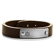 leather medical alert bracelet