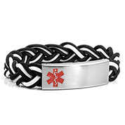 Black Shadow Braided Elastic Medical Bracelet - HSKU:8096