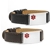 Boston Leather Watch Style Medical ID Bracelets