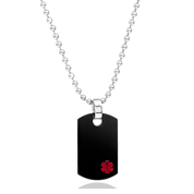 Classic Black Medical Dog Tag Necklace