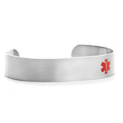 Stainless cuff medical bracelet