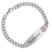 Stainless Steel Diabetic Bracelets with Lobster Clasp