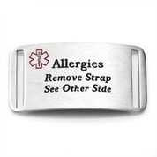 Allergies Steel Tag for Strap Bracelets