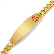 Ryker Gold Nine Inch Steel Medical ID Bracelet 