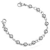 Silver Beaded Bracelet for Medical Tag 5 - 7 inch