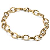 Gold Plated Stainless Bracelet for Charms 6 1/2 Inch