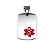 Stainless Medical Pendant Red Symbol