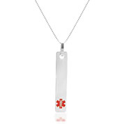 Slim Vertical Bar Medical ID Necklaces for Women