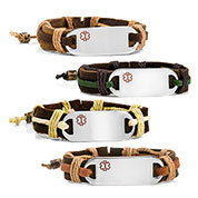 Logan Hemp Leather Medical Bracelets 