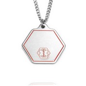 Oneida Small Medical Symbol Stainless Necklace Hexagon