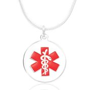Sterling Silver Round Medical Alert Charm