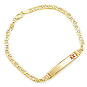 14k Gold Mariner Link Medical Alert Bracelets for Women
