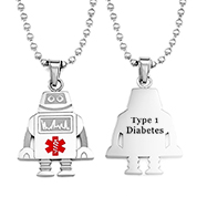 Robot Type One Diabetes Necklace