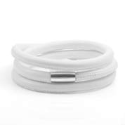 Echo White Soft Leather Multi Wrap for Silver Charms