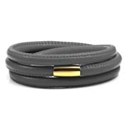 Echo Gray Soft Leather Multi Wrap for Gold Charms