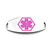 Lymphedema Alert Bracelet Tag w/ Pink Medical Symbol