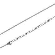 Silver stainless adjustable 1.5mm curb link chain 18 to 21 inch