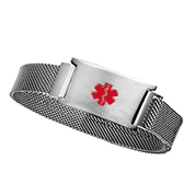 Silver Stainless Magnetic Closure Medical Bracelet