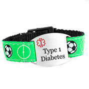 Soccer Strap Type 1 Diabetes Bracelet