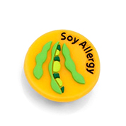 Soy Allergy Button for Kids Rubber Medical Bracelet