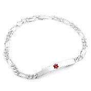 Sterling Silver Figaro Medical Bracelet  7 1/2  inch