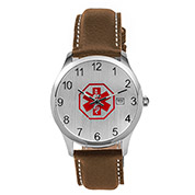 Mens Brown Leather Medical Watch