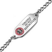 Virginia DNR Medical ID Stainless Bracelet 7 - 9 In