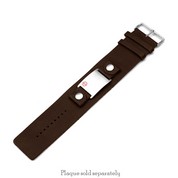 SM Genuine Brown Leather Strap for Big ID Tag 6 - 7 1/2 Inch