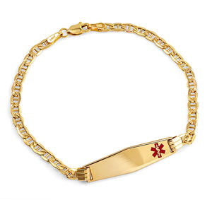 14k Gold Diamond Shaped Anchor Medical Bracelet