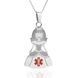 Princess Medical Alert Stainless Necklace
