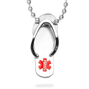 Cute Flip Flop Medical ID Necklaces 