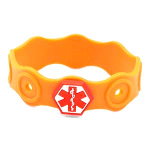 Silicone Rubber Medical Alert Bracelets American Medical Id