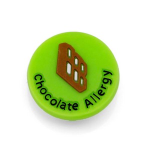 Chocolate Allergy Button for Kids Rubber Medical Bracelet