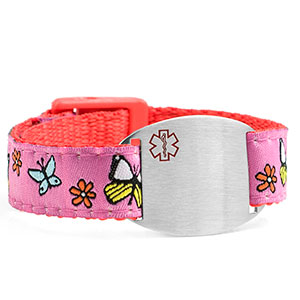 Butterfly Sport Band Medical Bracelets for Kids and Adults