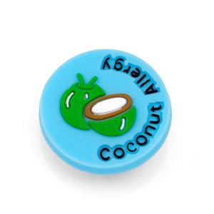 Coconut Allergy Button for Kids Rubber Medical Bracelet